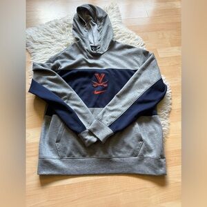 Nike UVA Gray and Navy Men's Hoodie L